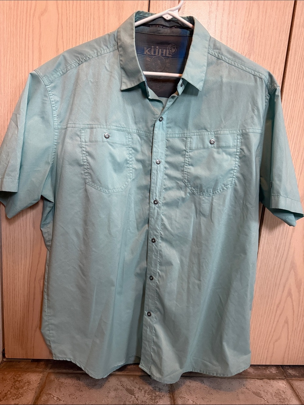 Kuhl Men's Short-Sleeve Button-Down Shirt in Seafoam Green